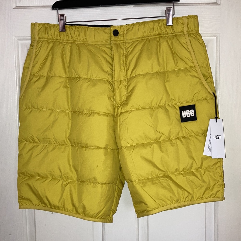 UGG Men's Conner Puffer Short Synthetic Down Bright Yellow XL NWT Sold Out! $98